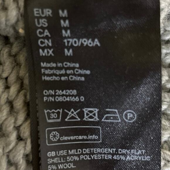 Pringle of Scotland x H&M Gray Fair Isle Turtleneck Holiday Sweater Top M - Picture 4 of 4